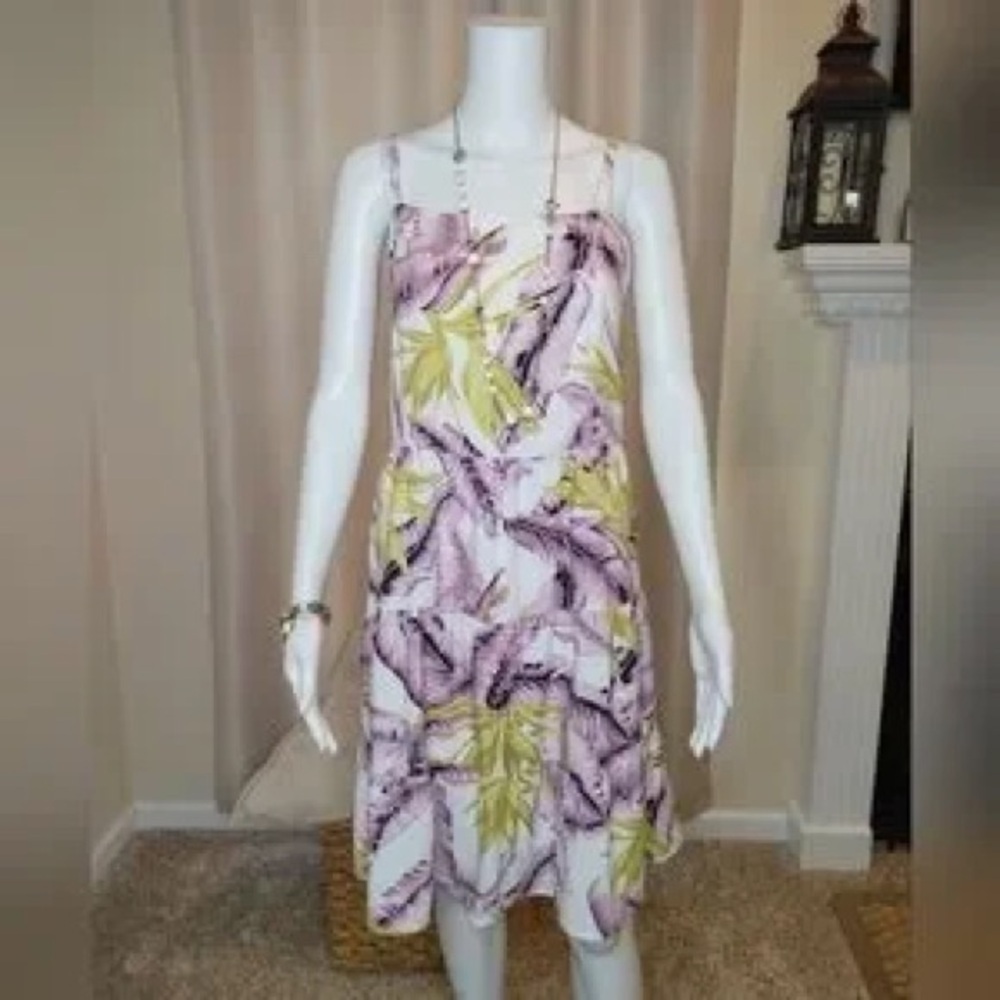 LOFT | Paradise Tiered Mini Dress Size 14 Whisper White - Picture 7 of 7